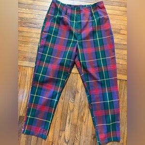 Collectif Thea Etude Check Trousers Pants Women L 10 Wide Leg Goth